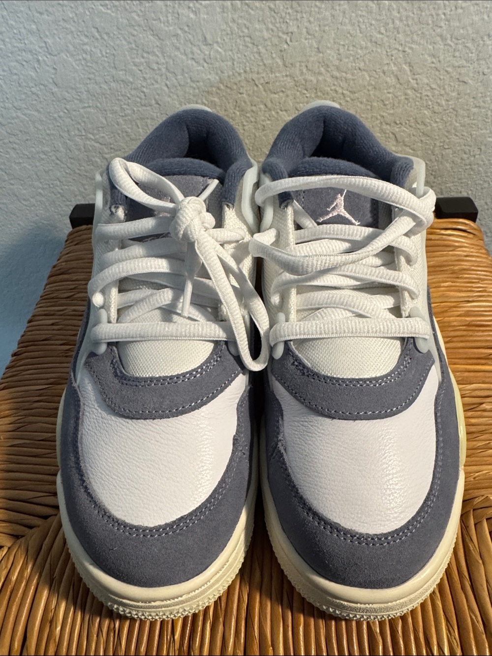 Jordan Kids White and Slate Gray Low-Top Sneakers